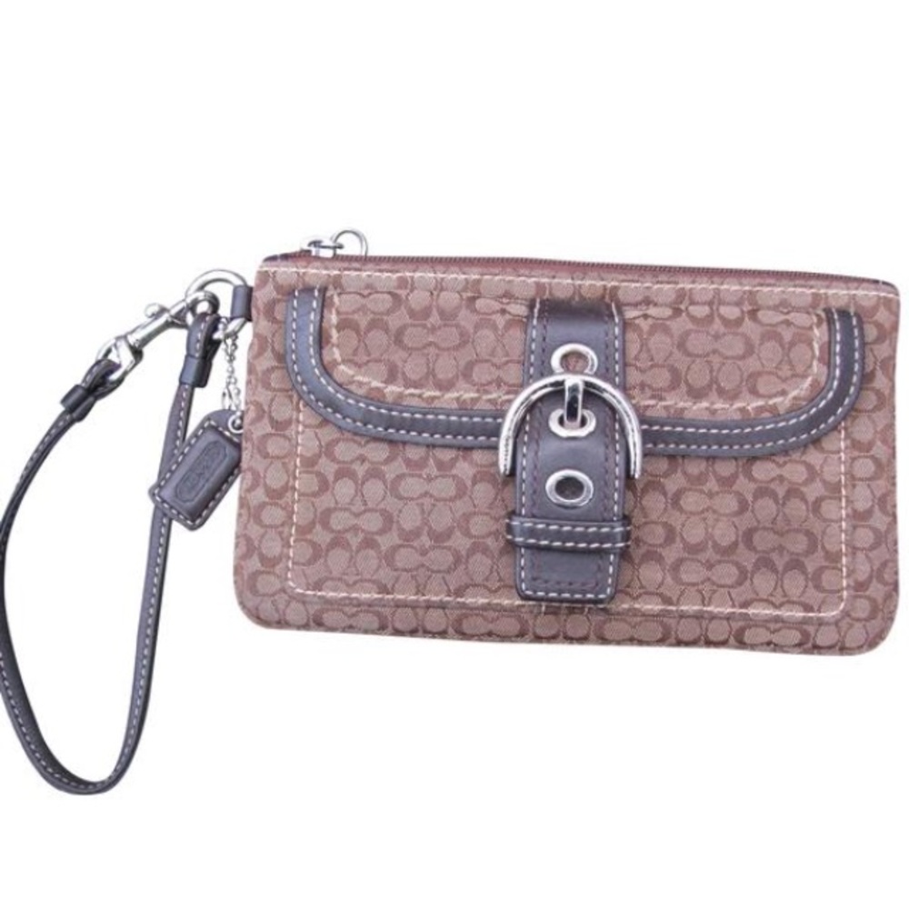 Coach Tan/ Brown Monogram Wristlet (FINAL PRICE)